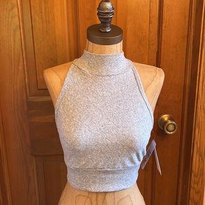 NWT Splendid Studio Size Small gray Yoga high neck bralette top/bra